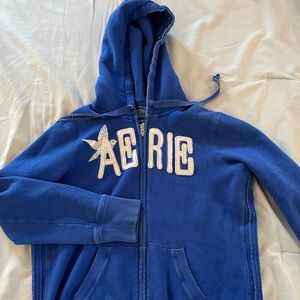 Classic aerie zip up hoodie blue size XL